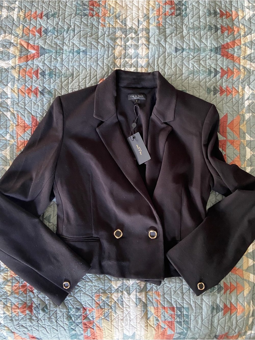 NWT Rag & Bone Elvy Cropped Blazer Jacket - Black